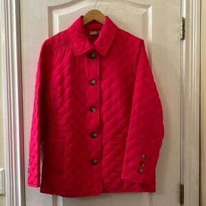 Chico’s pink quilted jacket.